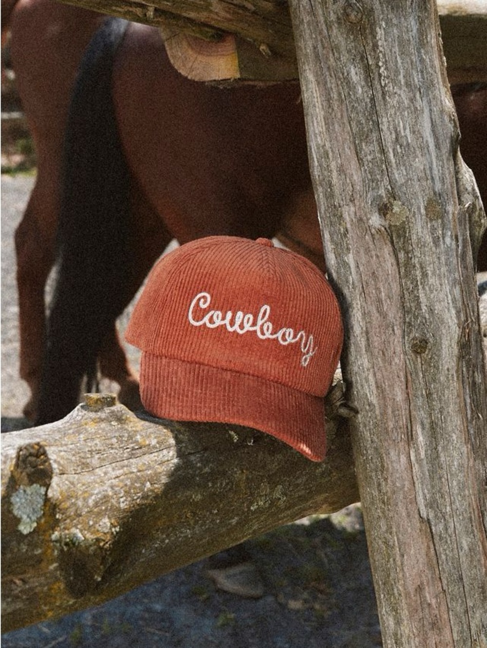 American Needle Corduroy 'Cowboy' Cap in Rust Orange